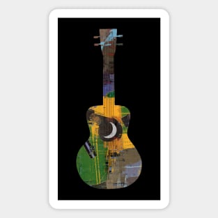 Blues Classic Guitar Patchwork Collage Art Minimalist Design Magnet